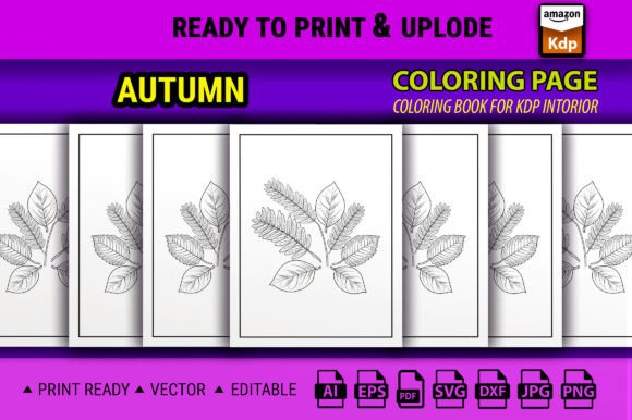 Autumn Falling Coloring Book Page