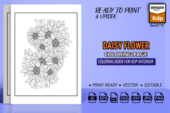 Daisy Flower Coloring Book for Adult Graphics