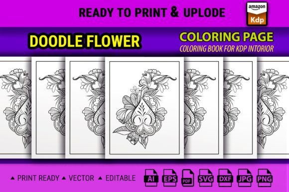 Doodle Flower Coloring Pages Books