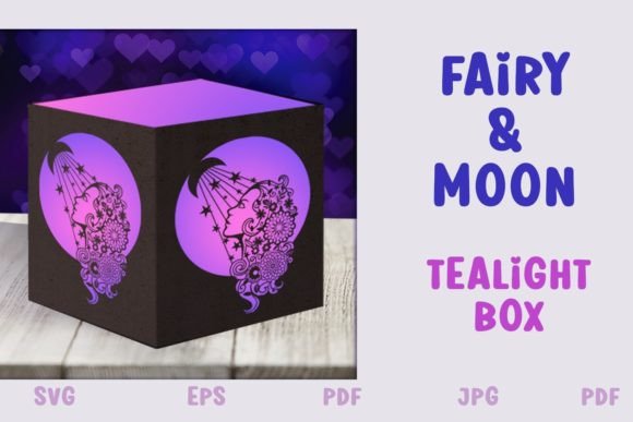 Fairy and Moon Papercut Lantern SVG