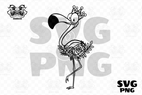 Flamingo Floral Queen Crown Svg: Graphics for Crafts and Creative Design