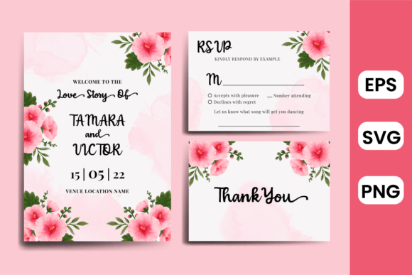 Floral Frame Wedding Invitation Template Graphics