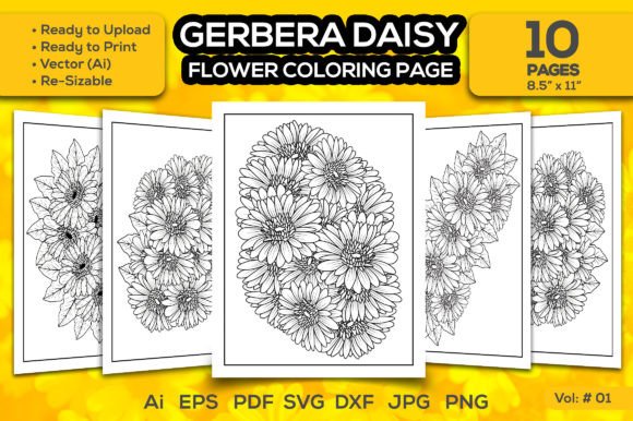 Gerbera Daisy Flower Coloring Page Graphics and Coloring Pages Amp