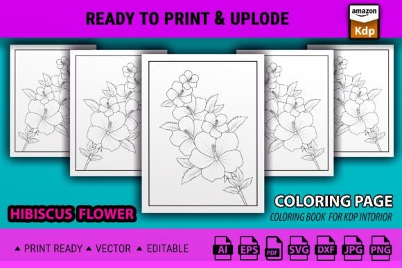 Hibiscus-joba Flower Coloring Pages Graphics