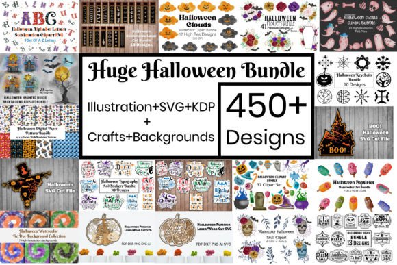 Huge Halloween Illustration SVG Bundle