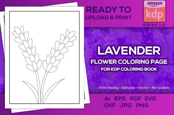 Lavender Flower Coloring Page Graphics and Coloring Pages Amp