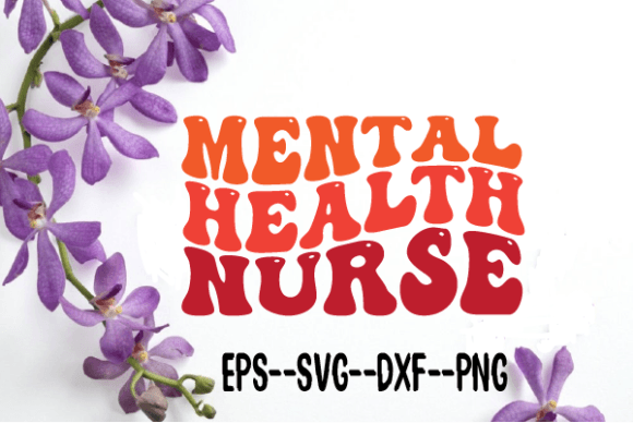 Mental Health Nurse Wavy Retro Svg Graphics