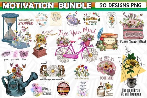 Motivation Sublimation Bundle 20 Designs