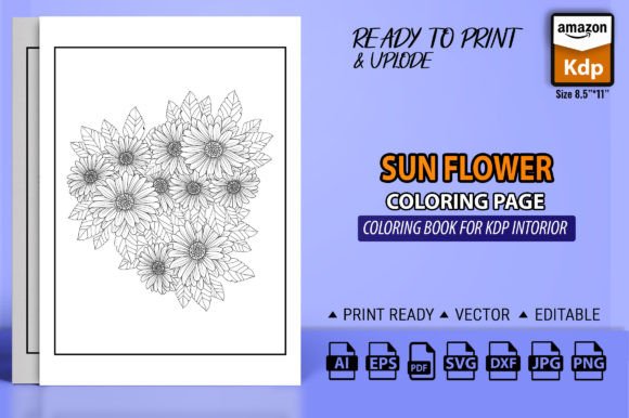 Sunflower Coloring Page Line Art Graphics