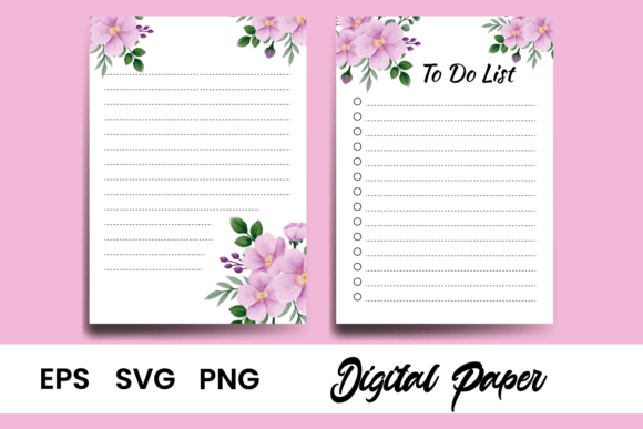 To Do List Template Mini Rose Flower SVG