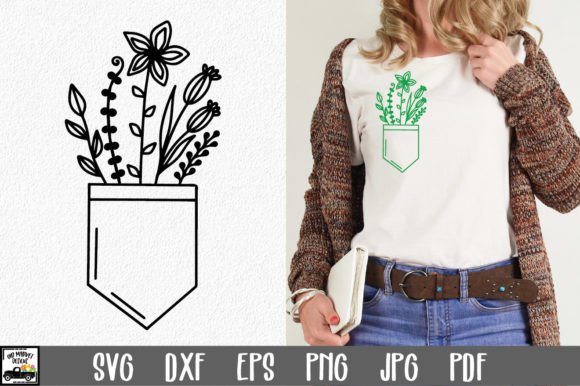 Wildflower Pocket SVG File: Graphics and Crafts