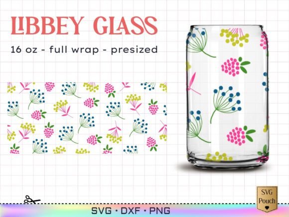 Wildflowers Libbey Glass SVG Wrap Graphics